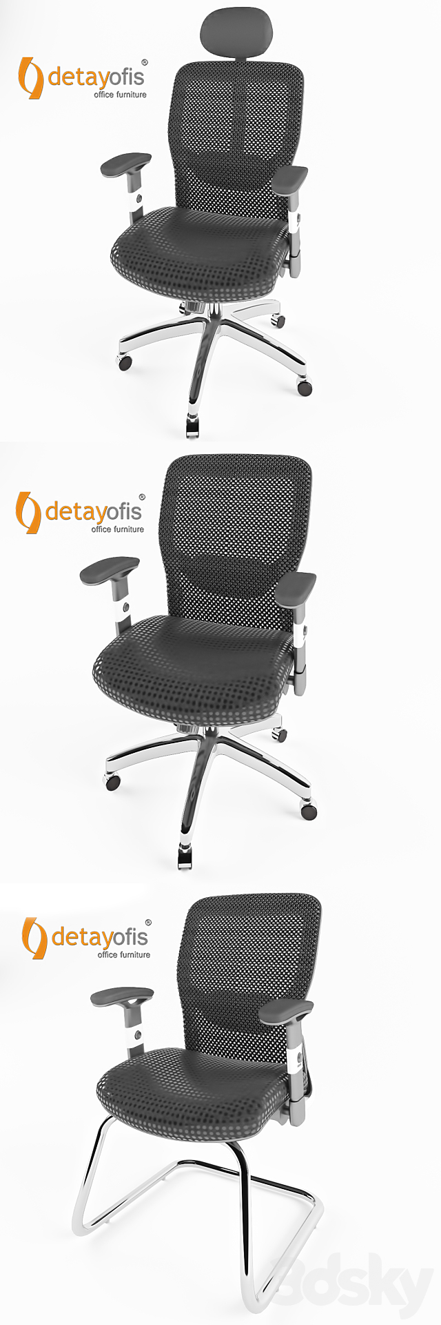 Detay Office Omega Chair 3ds Max - thumbnail 2