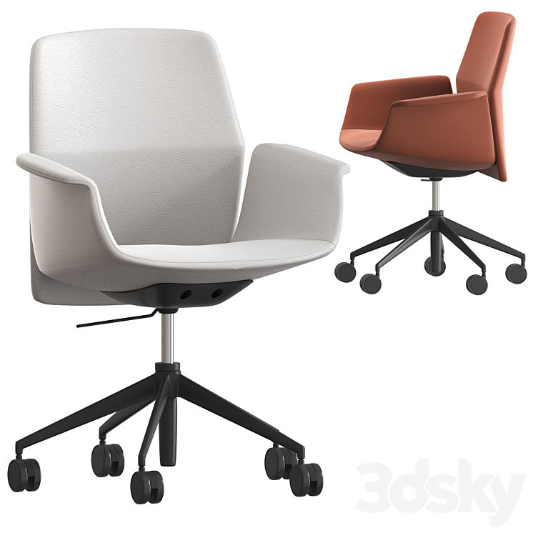 Downtown office chair by Poltrona Frau 3DS Max Model - thumbnail 3