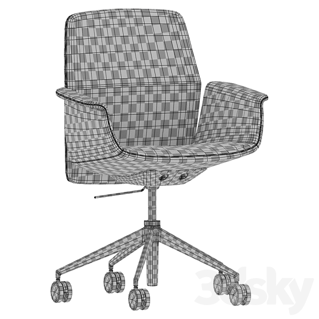 Downtown office chair by Poltrona Frau 3DS Max Model - thumbnail 6