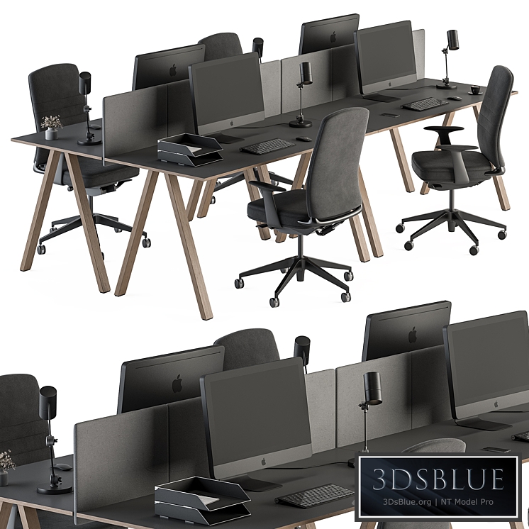 Employee Set – Office Furniture 346 3DS Max - thumbnail 3