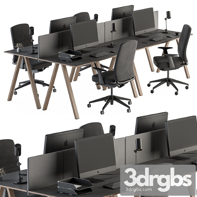 Employee Set Office Furniture 346 3dsmax Download - thumbnail 1