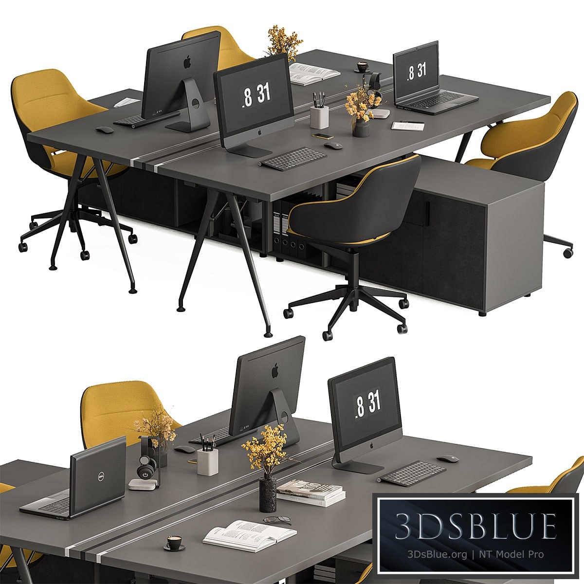 Employee Set – Office Furniture 380 3DS Max - thumbnail 3