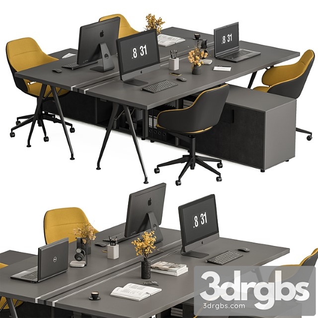 Employee Set Office Furniture 380 3dsmax Download - thumbnail 1