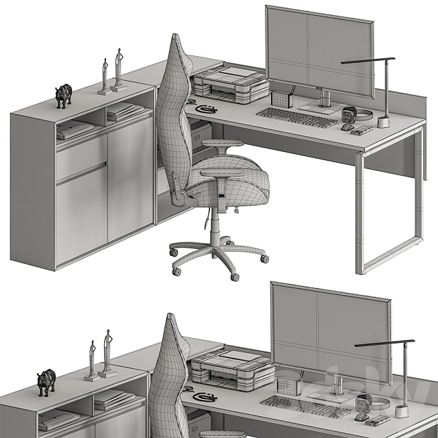 Employee Set – Office Furniture 420 3DS Max Model - thumbnail 5