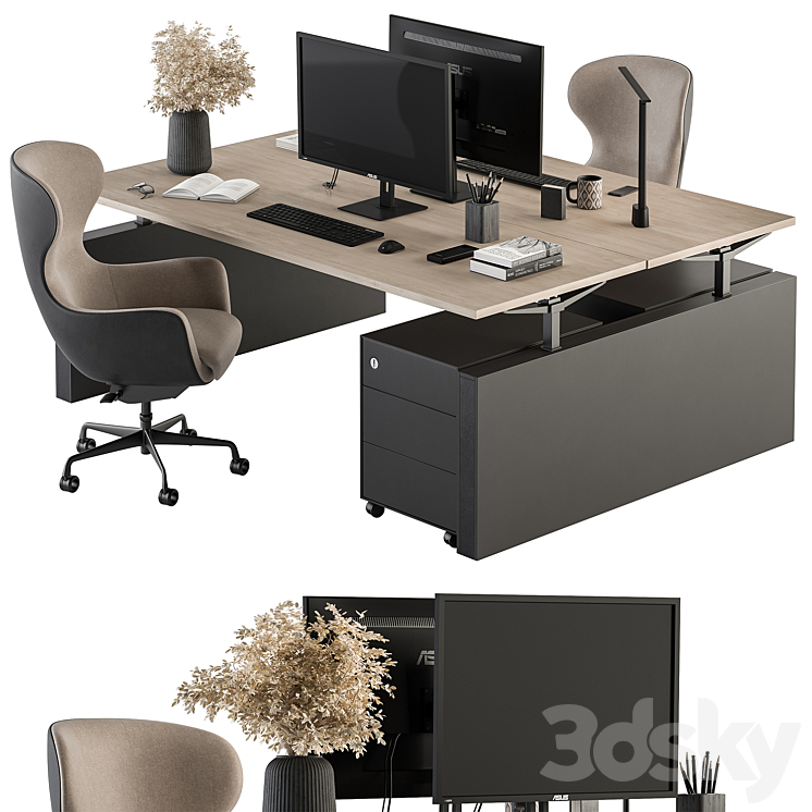 Employee Set – Office Furniture 427 3DS Max Model - thumbnail 2