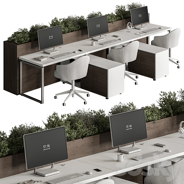 Employee Set – Office Furniture 487 3ds Max - thumbnail 1