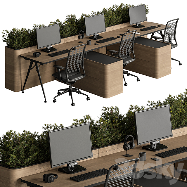 Employee Set – Office Furniture 488 3ds Max - thumbnail 1