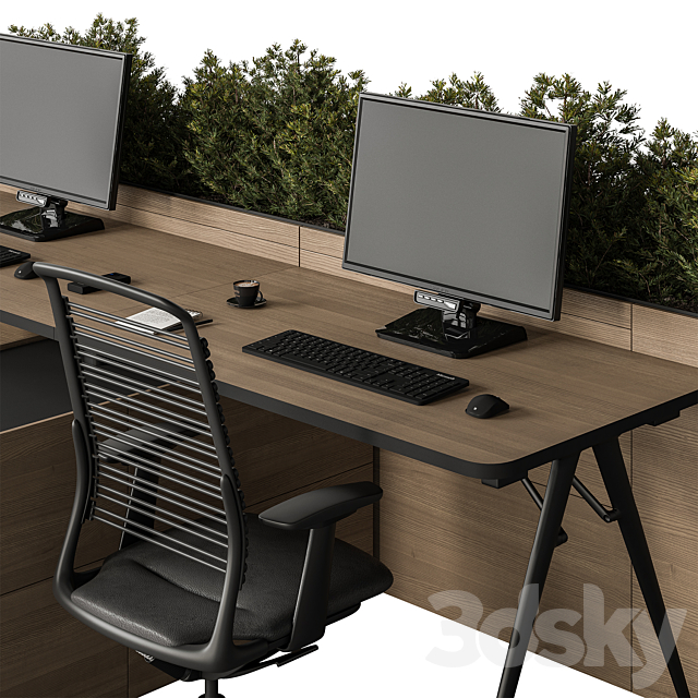 Employee Set – Office Furniture 488 3ds Max - thumbnail 3