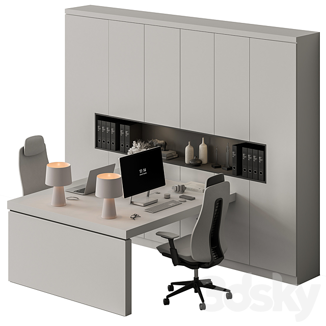 Employee Set – Office Furniture 504 3DS Max Model - thumbnail 3