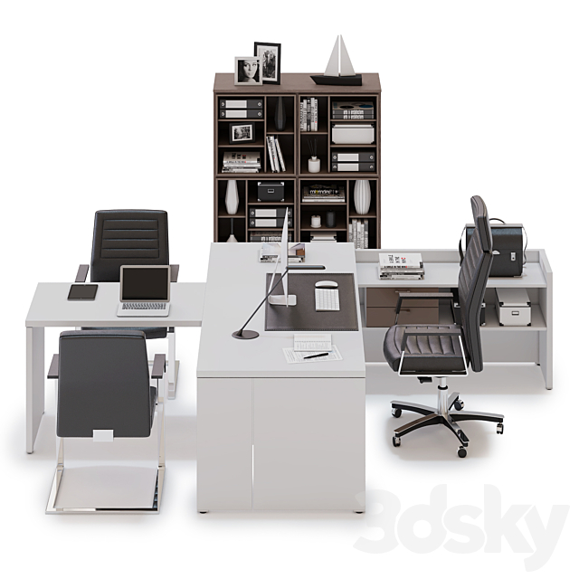 Executive table LAS DELTA EVO 3DS Max Model - thumbnail 2