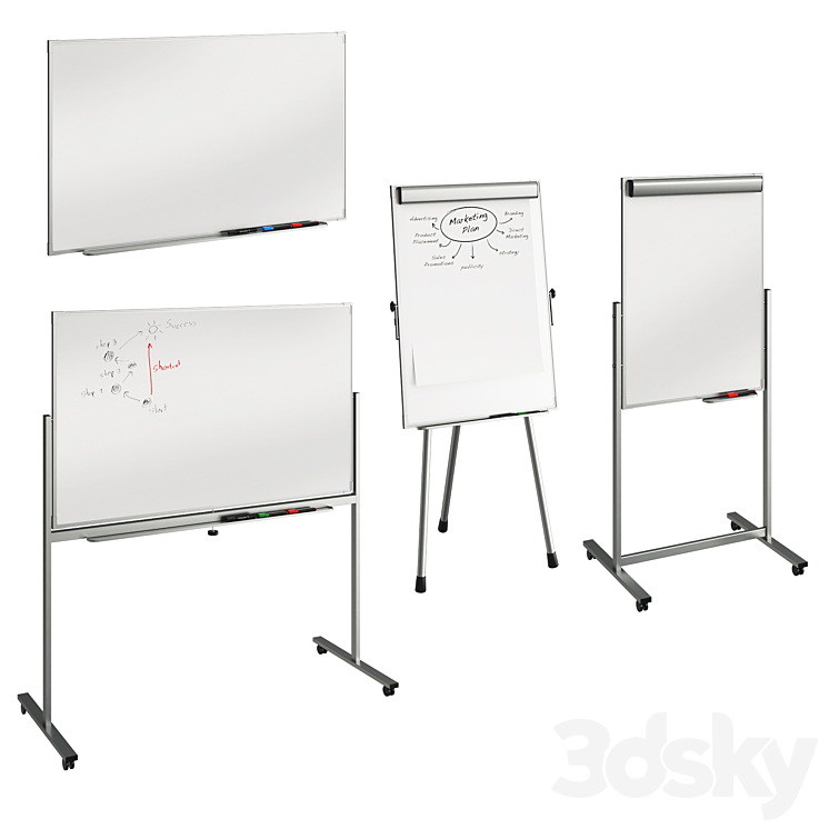 Flipcharts and board 3DS Max - thumbnail 1