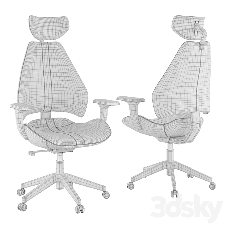 Gaming Chair Gruppspel 3DS Max - thumbnail 2