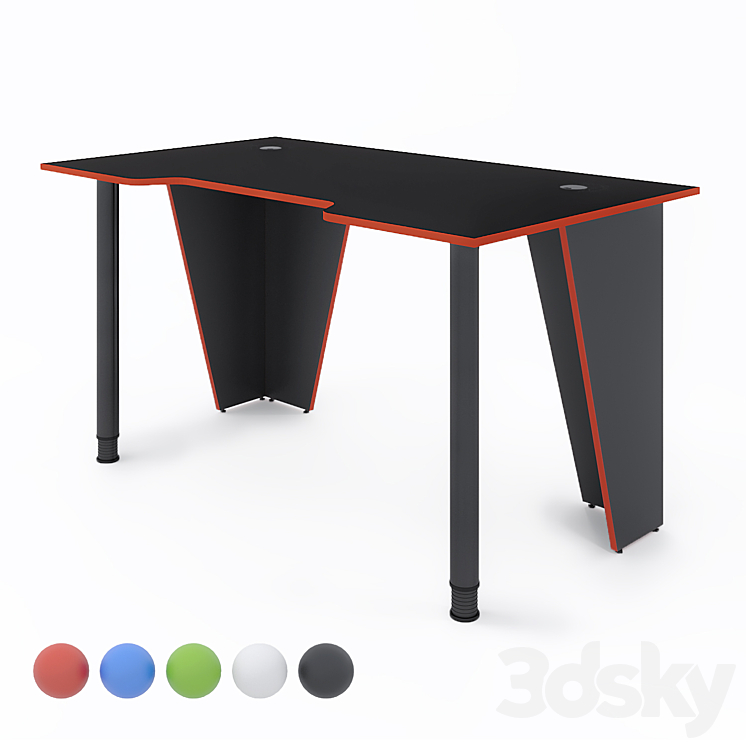 Gaming computer table XGAMER BASIC XG12 BR 3DS Max Model - thumbnail 1