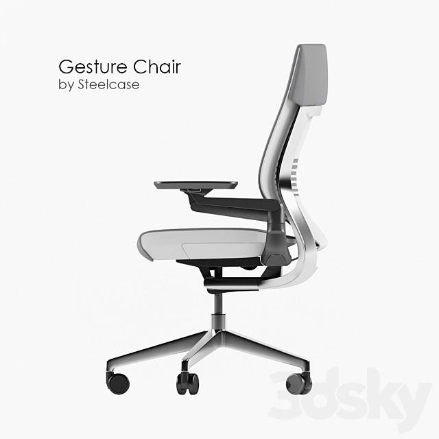 Gesture Office Chair 3DS Max Model - thumbnail 2