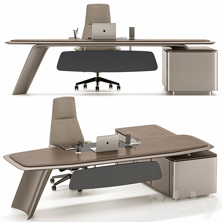 Gramy Executive Desk MG011 3DS Max Model - thumbnail 1