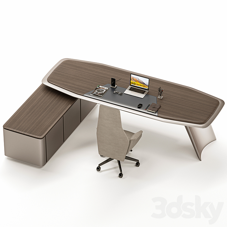 Gramy Executive Desk MG011 3DS Max - thumbnail 2