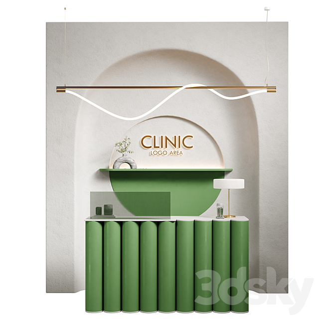 GreenApple Clinic Reception 3DS Max Model - thumbnail 2