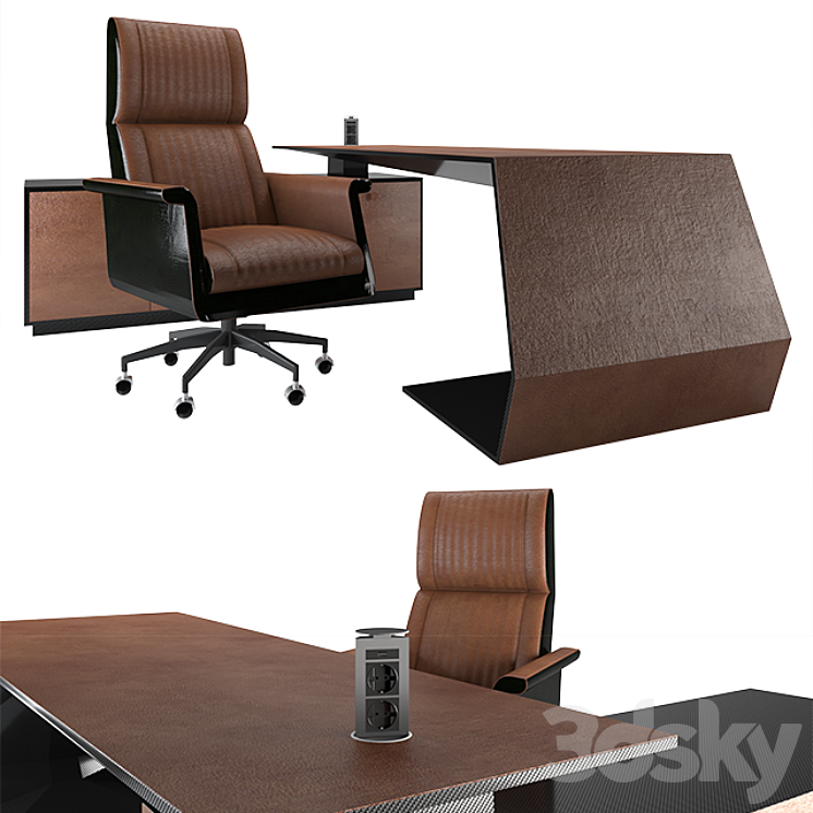 GT Supercarbon Desk 3DS Max Model - thumbnail 2