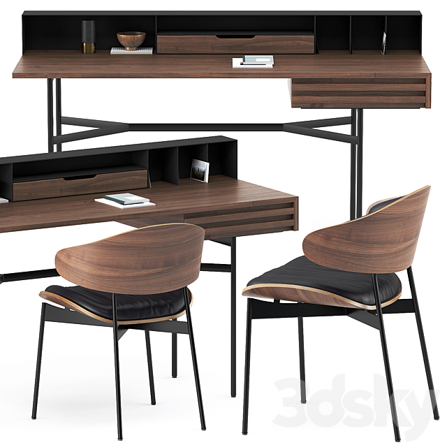 HARRI WRITING DESK and LUZ CHAIR by more 3DS Max Model - thumbnail 2