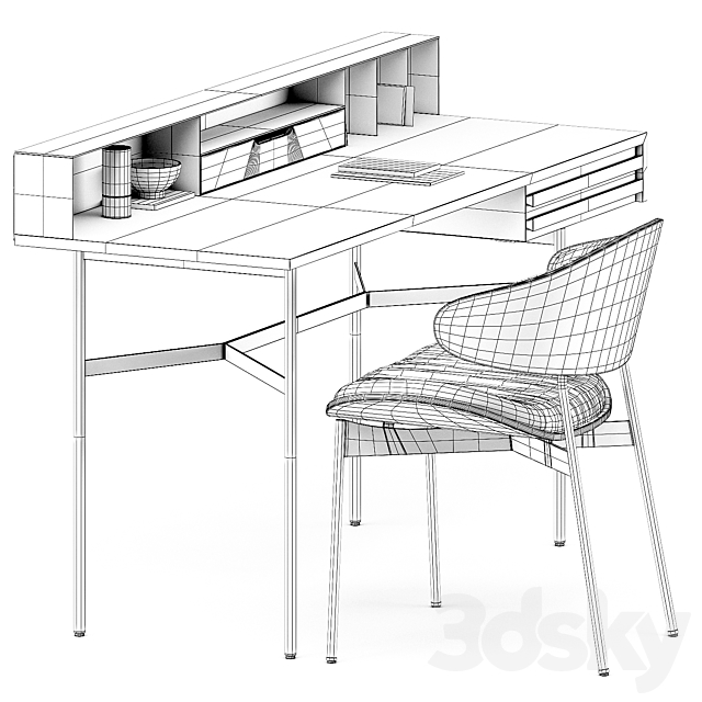 HARRI WRITING DESK and LUZ CHAIR by more 3DS Max Model - thumbnail 5