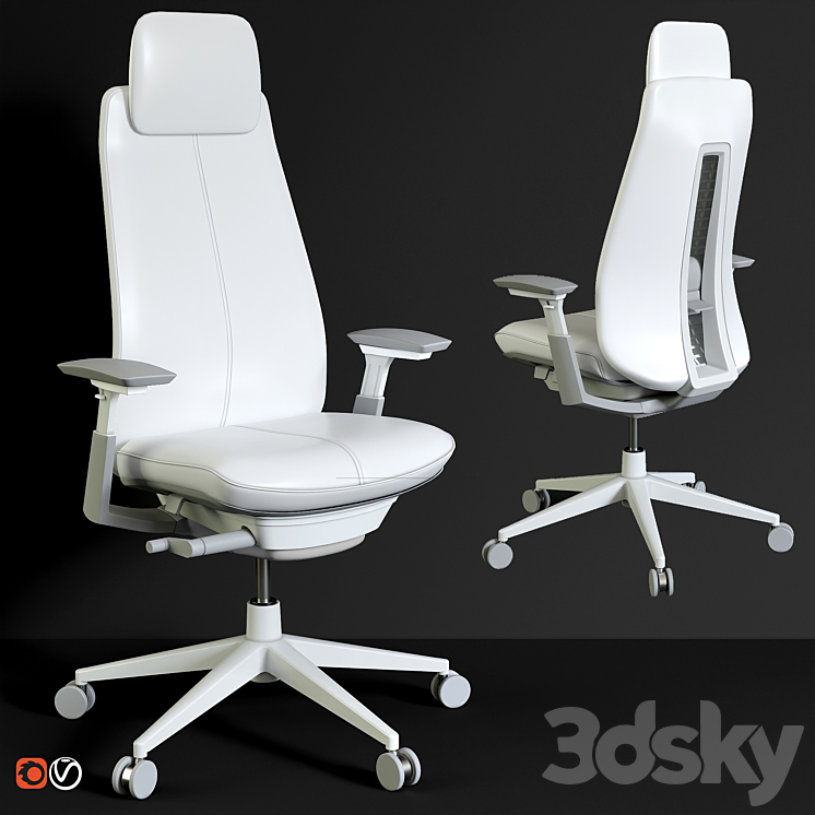 Haworth office chair 3DS Max Model - thumbnail 3