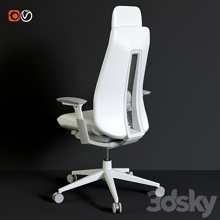 Haworth office chair 3DS Max - thumbnail 2