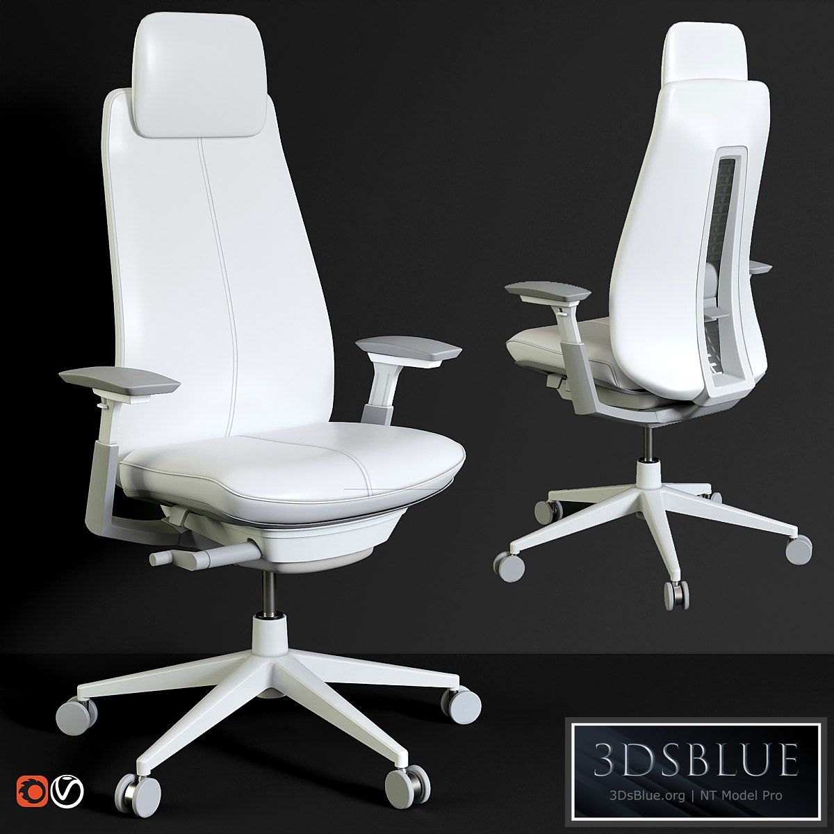 Haworth office chair 3DS Max - thumbnail 3