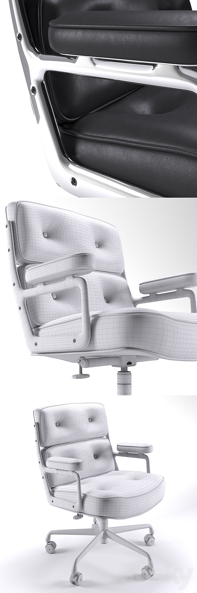 Herman Miller Eames Executive Chairs 3ds Max - thumbnail 3