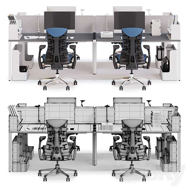 Herman Miller Layout Studio (v1) 3DS Max Model - thumbnail 2