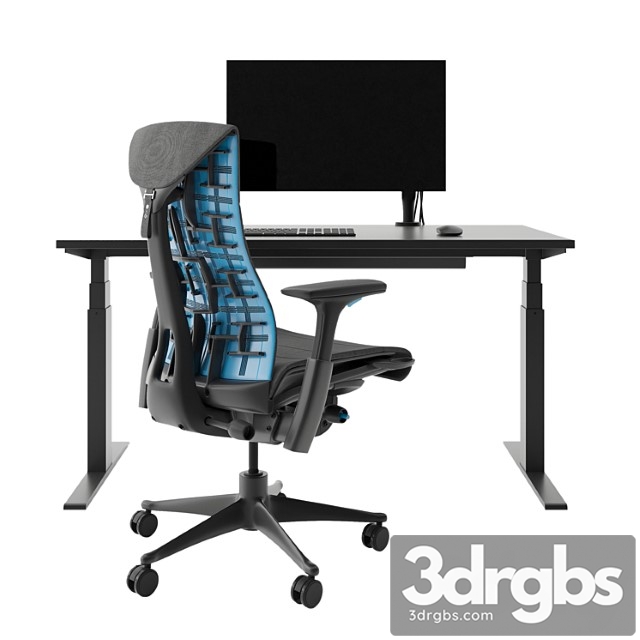 Herman Miller Logitech G Embody Gaming Chair 3dsmax Download - thumbnail 1