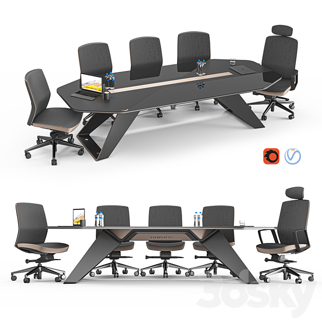 Hiworc Guillotine Meeting Table 3 3DSMax File - thumbnail 1