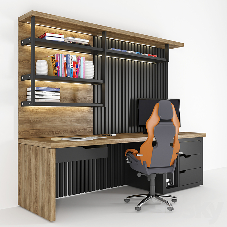 Home Office 3DS Max Model - thumbnail 1