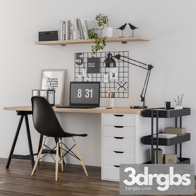 Home Office Ikea Set 3dsmax Download - thumbnail 1