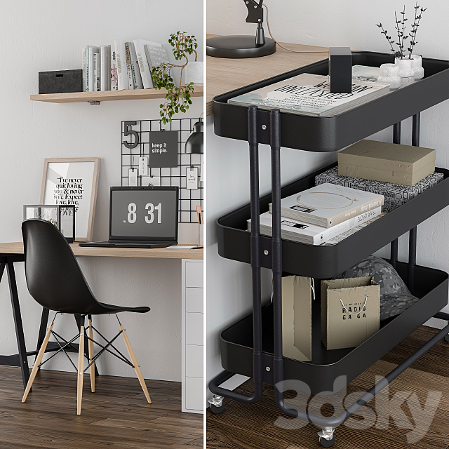 Home office ikea set 3DSMax File - thumbnail 3