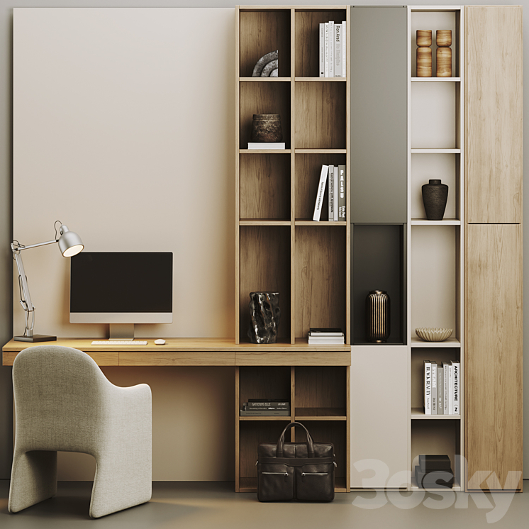 Home Office Set 3DS Max Model - thumbnail 1