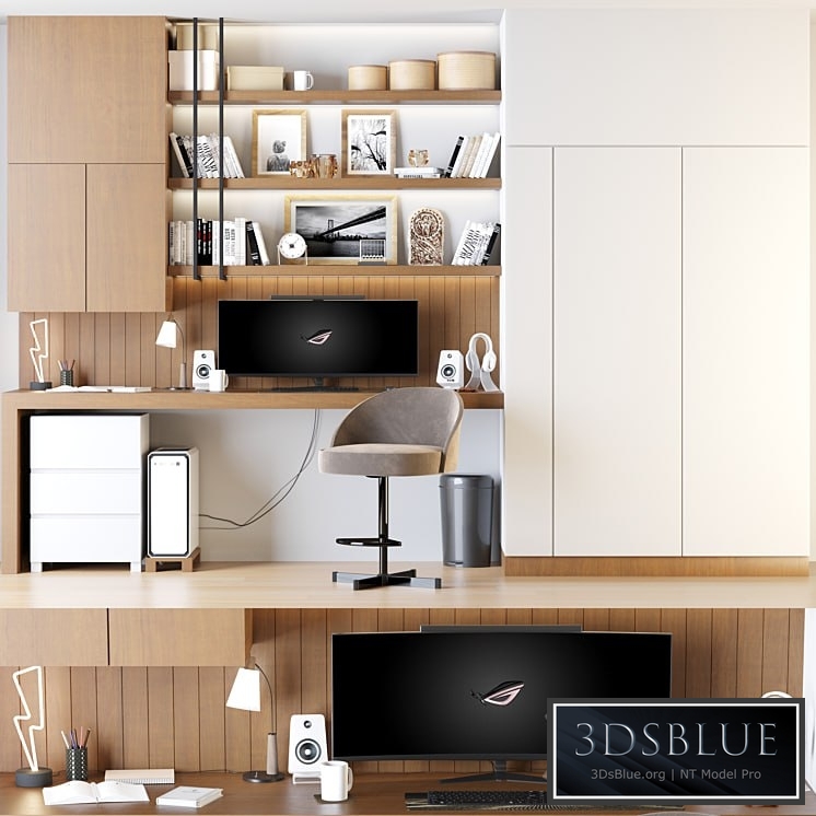 Home Office Set 3DS Max - thumbnail 3