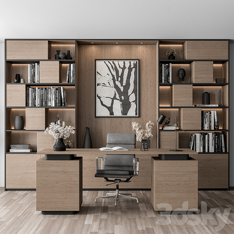 Home Office Set – Office Furniture 349 3DS Max Model - thumbnail 3