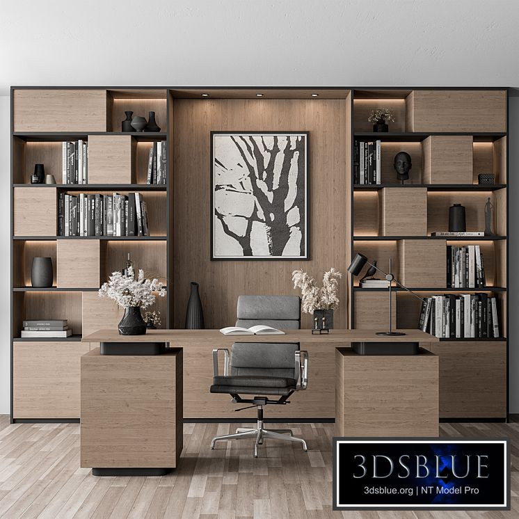 Home Office Set – Office Furniture 349 3DS Max - thumbnail 3