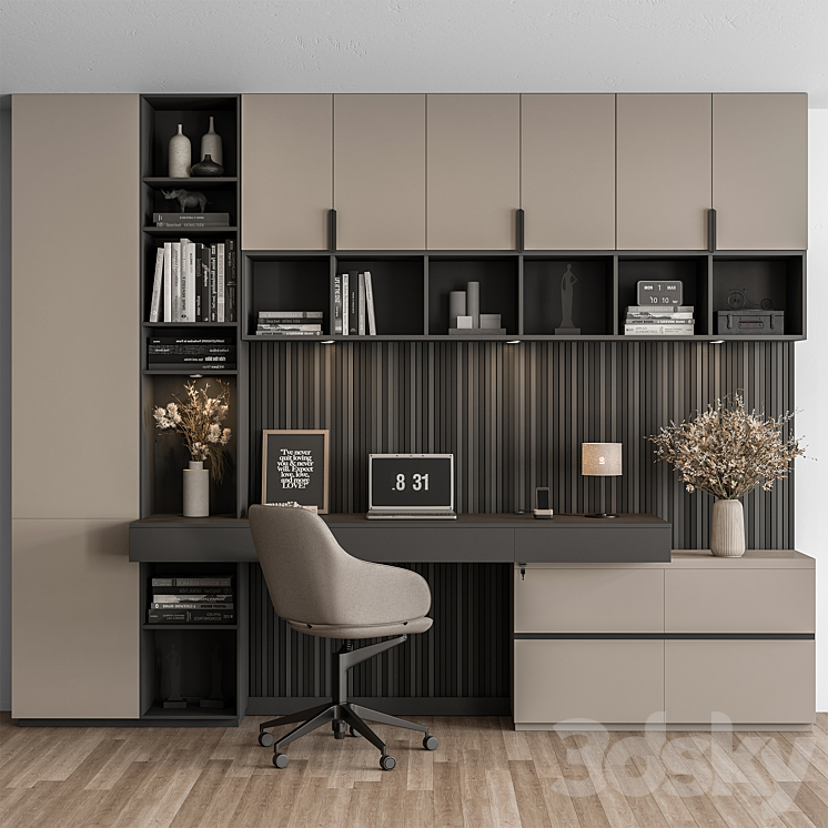 Home Office Set – Office Furniture 351 3DS Max Model - thumbnail 3