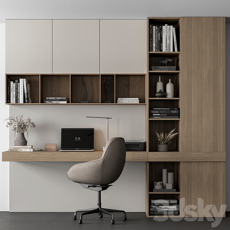 Home Office Set – Office Furniture 418 3DS Max Model - thumbnail 1