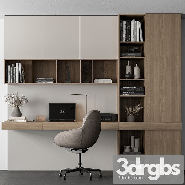 Home Office Set Office Furniture 418 3dsmax Download - thumbnail 1