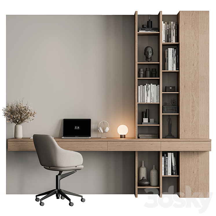 Home Office Set – Office Furniture 450 3DS Max Model - thumbnail 3