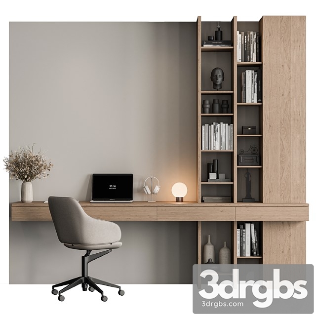 Home Office Set Office Furniture 450 3dsmax Download - thumbnail 1