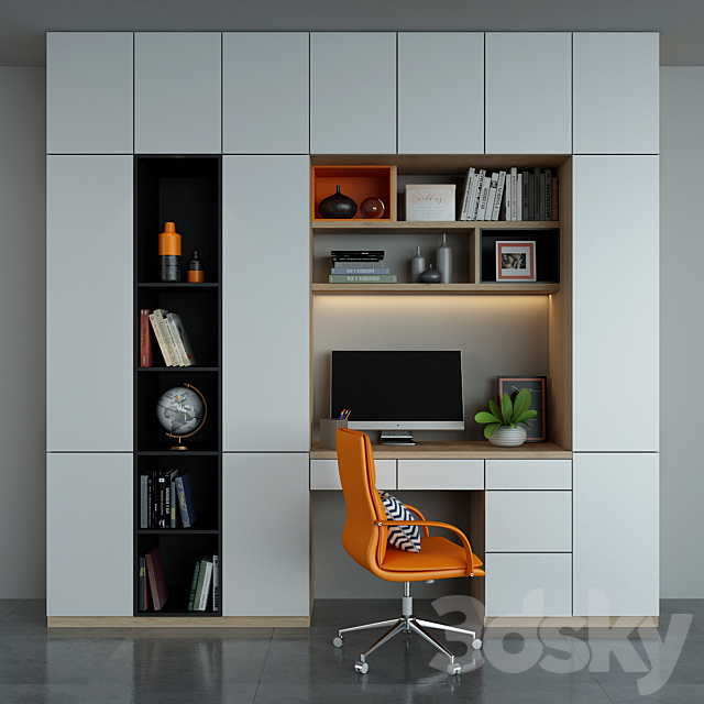 Home office white 3DSMax File - thumbnail 1