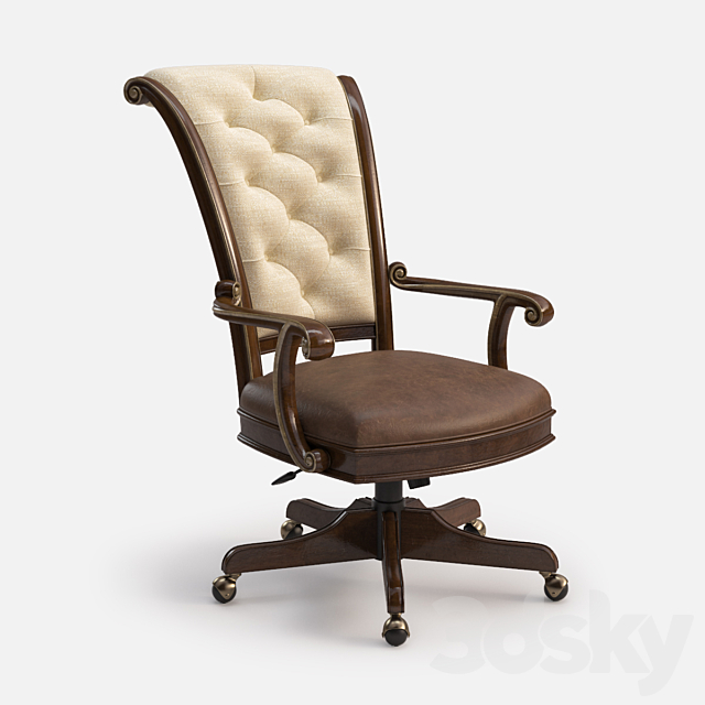 Hooker Furniture Home Office Grand Palais Tilt Swivel Chair 3ds Max - thumbnail 1