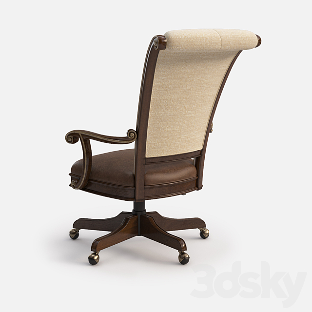 Hooker Furniture Home Office Grand Palais Tilt Swivel Chair 3ds Max - thumbnail 2