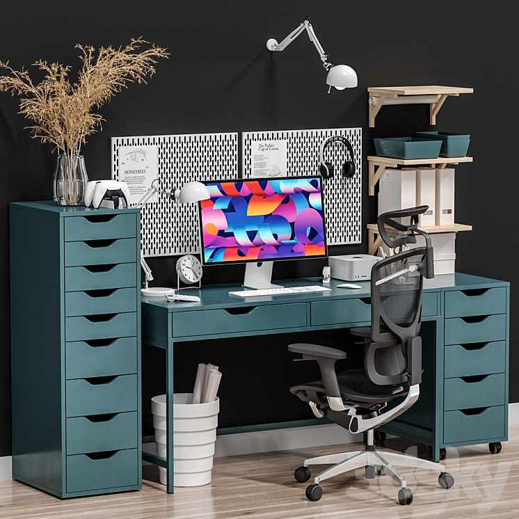 Ikea Alex Alex – Office Workplace 1 3DS Max Model - thumbnail 2