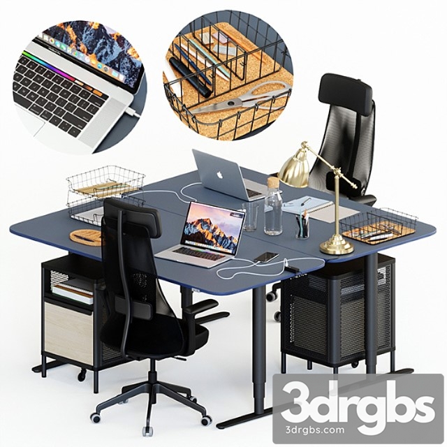 Ikea bekant workplace part 1 2 3dsmax Download - thumbnail 1