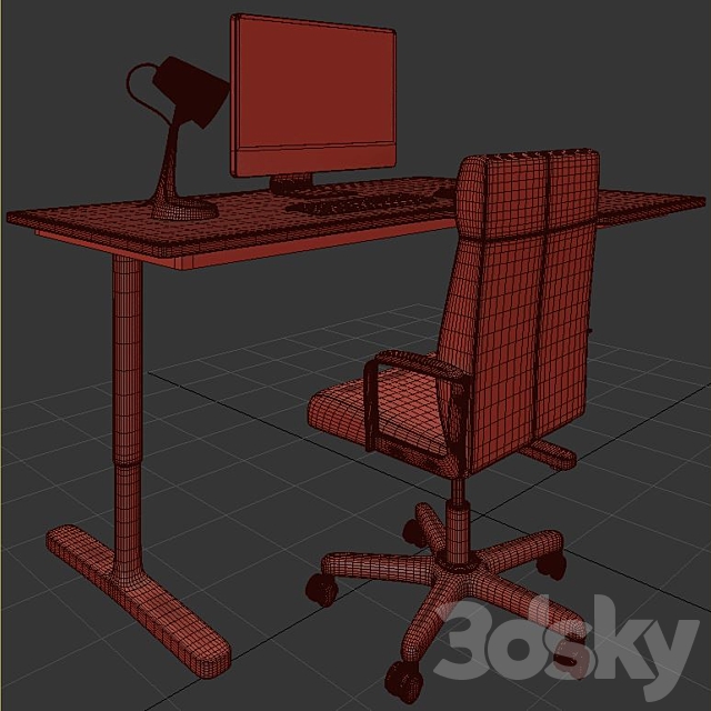 IKEA corner desk 3DSMax File - thumbnail 2