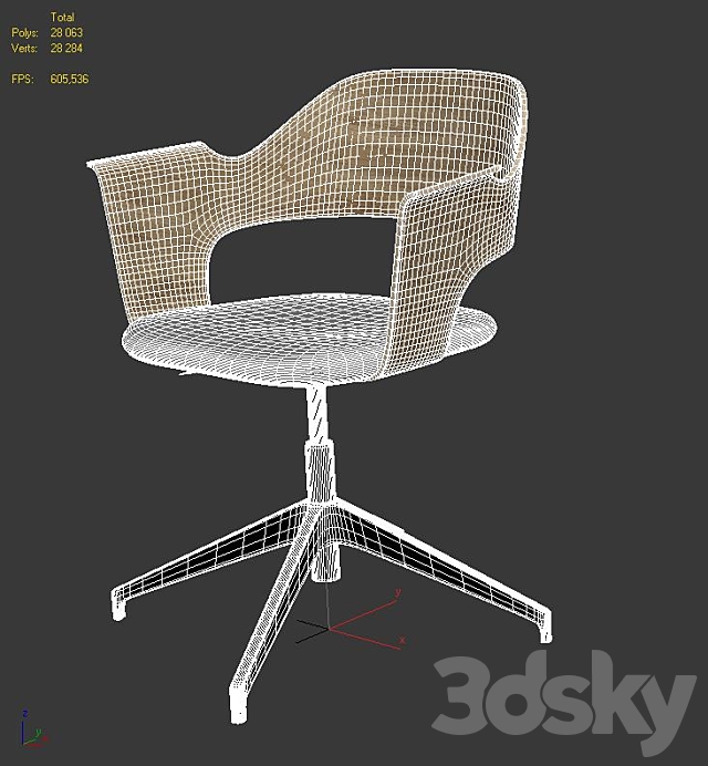 IKEA FJALLBERGET CONFERENCE CHAIR 3DSMax File - thumbnail 3